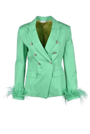 Motel Green Double-Breasted Jacket