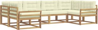 vidaXL Conjunto De Sof&aacute;s De Exterior 6 Uds. Blanco Y Crema Vidaxl
