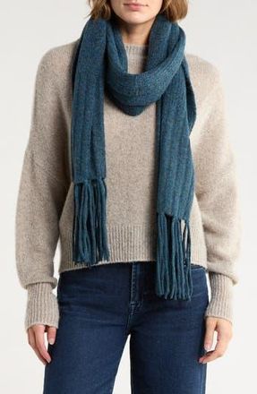 BCBGeneration Fringe Trim Muffler Scarf in Navy at Nordstrom Rack