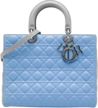 Dior Pre-owned Lady Dior - Dames - Vintage Handtas - Blauw - ONE Size - Leer - Vintage