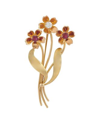 Tiffany & Co. 14K 1.00 Ct. Tw. Ruby Brooch (Authentic Pre-Loved)