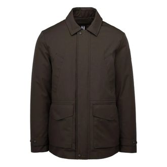 Bomboogie Twill Jas met Kraag - Heren - Jassen - Bruin - Maat: XL Wol