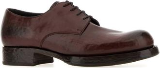 Prada Mens Oxford Brown Calfskin