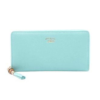 Gucci Pre-owned Wallets, female, Blue, Size: ONE SIZE Pre-owned Bamboo Leather Long Zipper Wallet