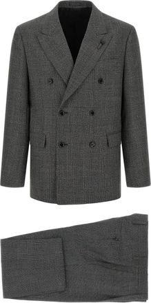 Lardini Feeling Double-Breasted Suit - Heren - Business pakken - Grijs - XL - Wol - Kostuums