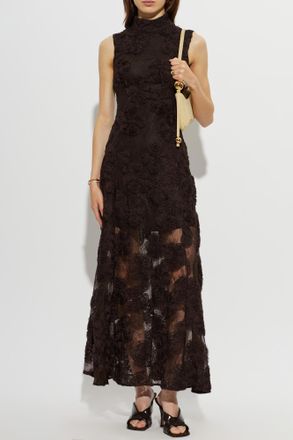 Rotate Floral Motif Dress, Womens, Brown