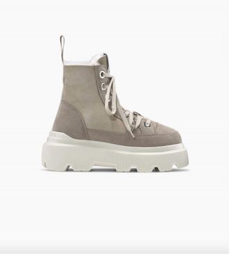 INUIKII Womens Matilda Shearling Platform Boots In Light Beige