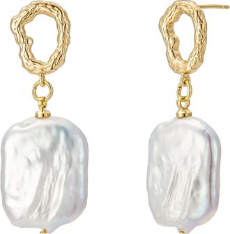 Untamed Petals Gemma Pearl Drop Earrings in White at Nordstrom