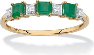 Palm Beach Jewelry 67 TCW Emerald 10k Yellow Gold Ring