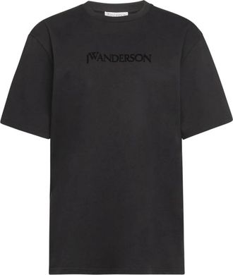 J.W.Anderson T-Shirt Met Logo - Dames - T-shirts - Zwart - S - Katoen - Tops