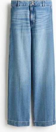 H&M Wide High Waist Jeans in Light Denim Blue at Nordstrom, Size 12