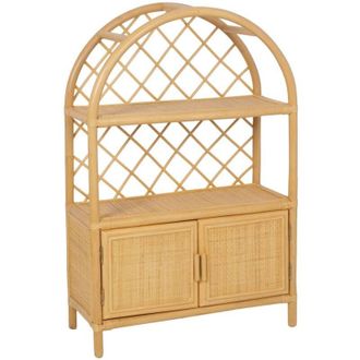 Sweeek Exotic childrens bookshelf in natural rattan, Arlo, Natural Rattan, 107x70x30 cm