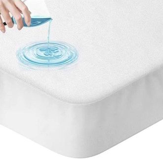 OEM S&aacute;bana Bajera De Algod&oacute;n Puro, Protector De Colch&oacute;n Impermeable Y Anti&aacute;caros, S&aacute;bana Bajera De Rizo Impermeable, 150 Cm X 200 Cm X 30 Cm