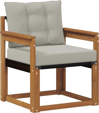 vidaXL Sof&aacute; De Exterior Madera De Acacia S&oacute;lida Gris Natural Y Claro Vidaxl