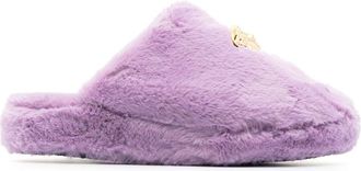 Versace La Medusa Faux Fur Slippers - Womens - Fabric/Rubber