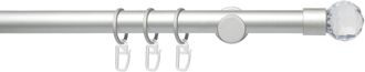 Liedeco Gardinenstange »Fertigstilgarnitur 20 mm Power Facettkugel« Ø 2 mm 1 läufig-läufig Fixmass Gardinenstange Komplett