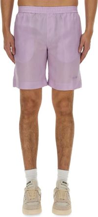 Msgm Purple Solid Shorts