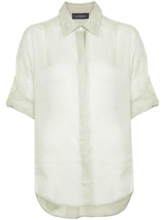 Lorena Antoniazzi adjustable-sleeves ramie shirt - Green