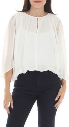 Rain + Rose Sheer Flowy Top in White at Nordstrom Rack, Size X-Large