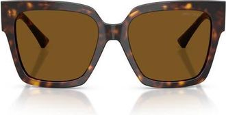 Jimmy Choo London 54mm Polarized Square Sunglasses in Havana /Polar Brown at Nordstrom