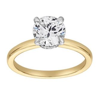 LuvMyJewelry Lila 14K Gold Round Lab Grown Diamond Hidden Halo Ring - 1.5 Ct in 14K Yellow Gold at Nordstrom, Size 5.5