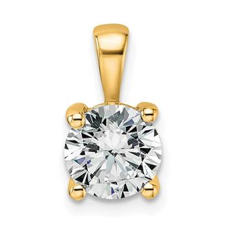 Diamond2Deal 14k Gold 1 1/2 Ct Round Lab Grown Diamond Pendant