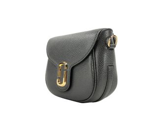 Marc Jacobs Pebbled Leather Saddle Crossbody Bag - Black