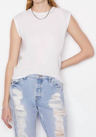 Frame Denim Le Mid Rise Muscle Tee In Blanc