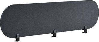 Beliani Panel Separador Tablero Pet Ac&uacute;stico Tapizado De Tela 180 X 40 Cm Gris Oscuro Sparky