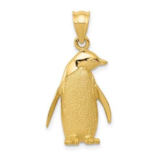 Diamond2Deal 14k Yellow Gold Penguin Charm