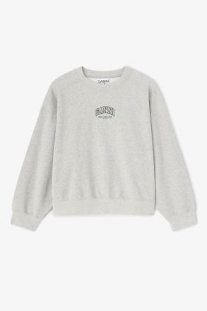 Ganni Grey Essential Crewneck - Size XXS Organic Cotton