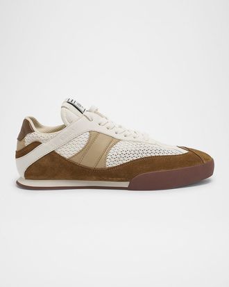 Chlo&eacute; Kick Mesh and Leather Low-Top Sneakers