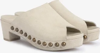Pedro Garcia Clog in white suede with metallics studs | Nain | Spring Summer 26 | PEDRO GARCIA