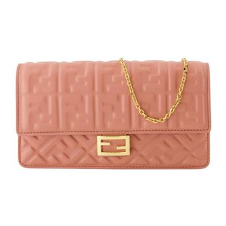 Fendi Wallet On Chain Baguette - female - Fendi - Shoulder Bags - Pink - ONE SIZE - Bags