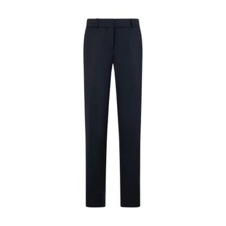 Brooks Brothers Cigarette Fit Flannel Virgin Wool Trousers - female - Brooks Brothers - Slim-fit Trousers - Blue - XS - Trousers