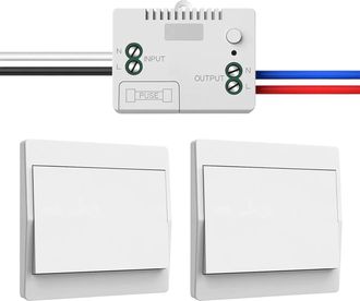 OEM Kit De Interruptor Inal&aacute;mbrico De 230 V - Interruptor Inal&aacute;mbrico Independiente Sin Bater&iacute;a - Interruptor De Pared Inal&aacute;mbrico Resistente Al Agua Con 