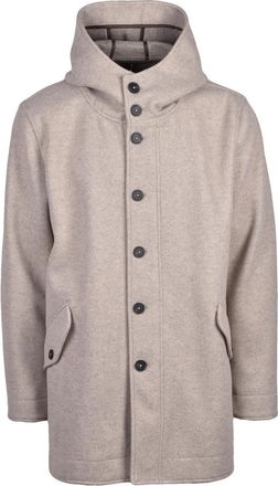 Hamaki-Ho Functional Beige Parka with High Collar and Dual Closure