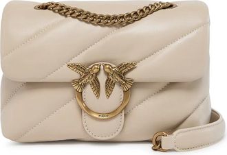 Pinko Pinko - Love Mini Puff - Dames - Tassen - Beige - Maat: ONE Size Katoen