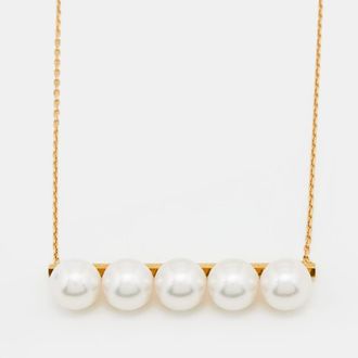 Tasaki Balance Luxe Cultured Pearl 18K Yellow Gold Necklace
