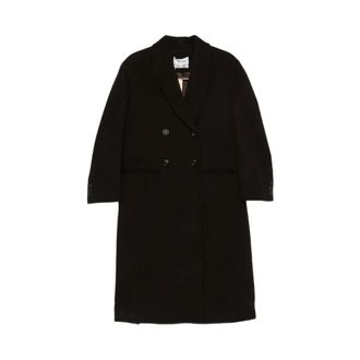 Low Classic LOW Classic - Wollen jas met sjaalkraag - Dames - Mantels - Bruin - Maat: XS Wol