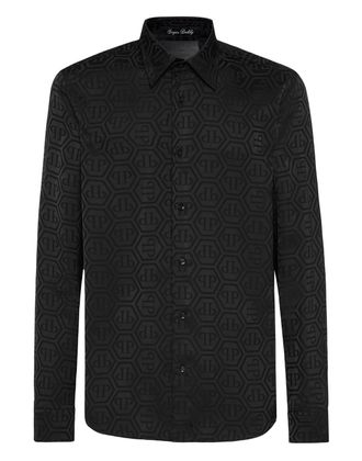Philipp Plein Sugar Daddy Cut Silk Shirt Monogram