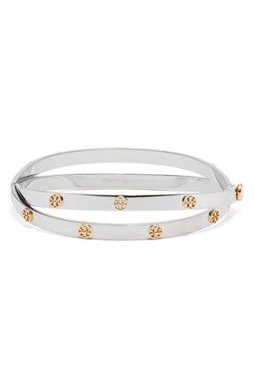 Tory Burch Icon Stud Double Bracelet in Tory Gold /Tory Silver at Nordstrom, Size Medium