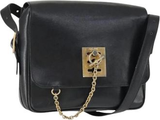 Celine Pre-owned Vintage Leren Crossbody Tas - Dames - Vintage Schoudertas - Zwart - ONE Size - Leer - Vintage