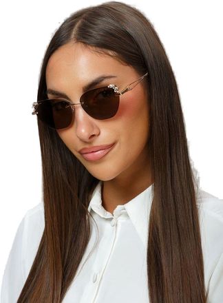 Blumarine Womens Sunglasses Polished Coppery Gold Metal Eyewear