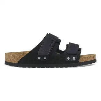 Birkenstock Womens Uji Nubuck Suede Leather Sandals In Black