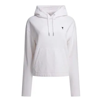 Ami Hoodies, female, White, Size: XS Hoodie Logo Sweatshirt