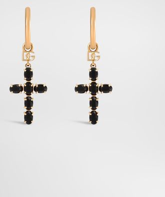 Dolce & Gabbana Earrings With Crystal Rhinestone Crosses - Woman Bijoux Multi-colored Metal Onesize