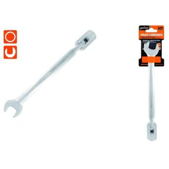 Trade Shop Trade Shop - Chiave Combinata 17mm Fissa E A Bussola Poligonale Con Snodo Cromo Vanadio 97565