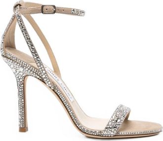 Jimmy Choo London Silver Embellished Moza Heels