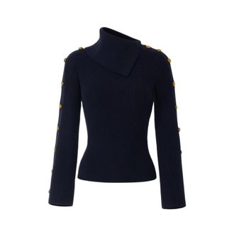 Elisabetta Franchi Dames, Truien, Blauw, Maat: M Viscose